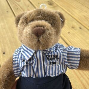 Office Depot Teddy Bear Brown Blue Pants Stripe Shirt 13” Plush Stuffed Animal